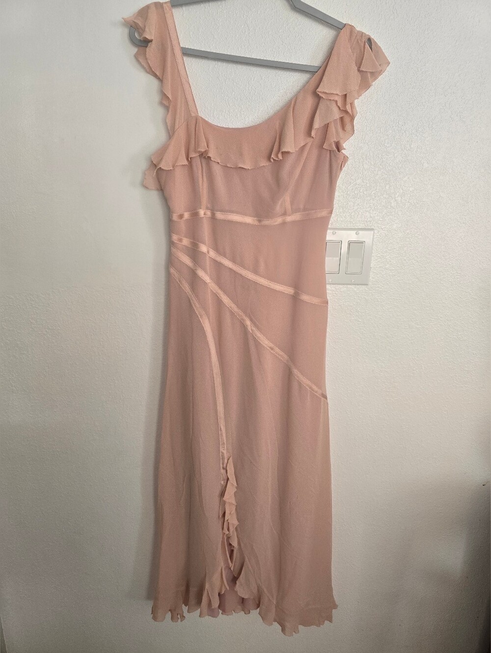 Nicole Miller Collection Y2k Silk Midi Dress In Pink Size 4